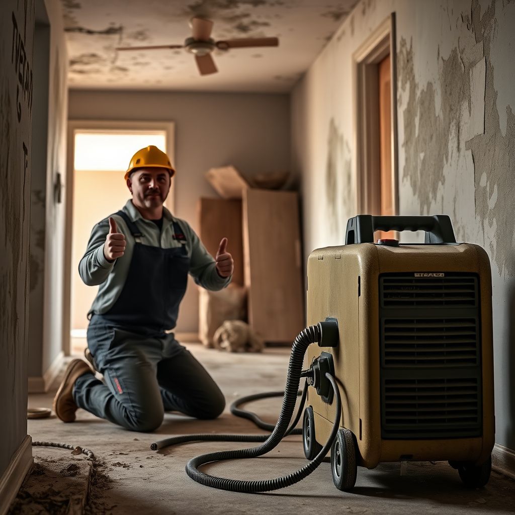 A mold remediation specialist from Total Peak Mold Removal explaining the process to a homeowner inside a clean, well-lit Converse home.