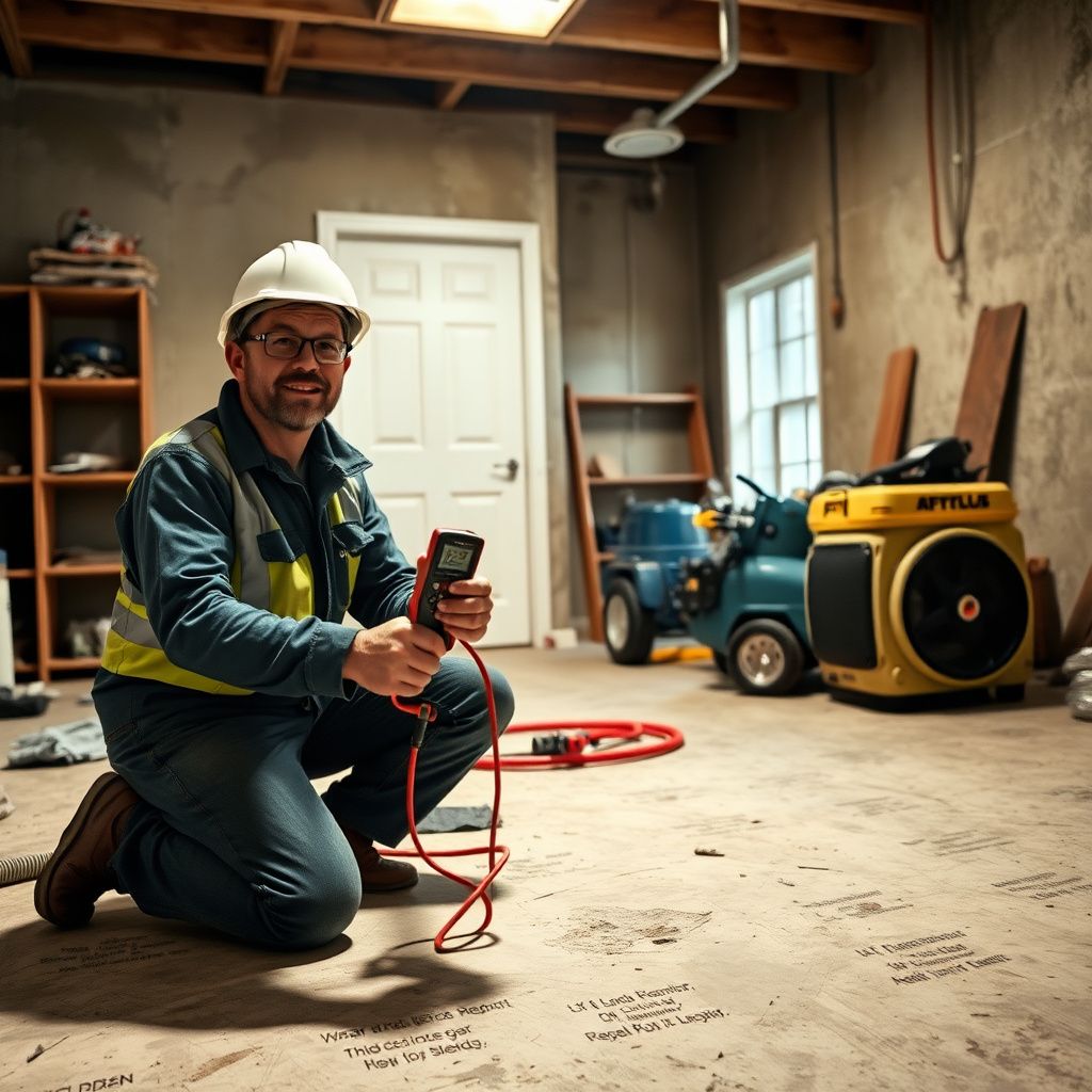 A certified mold remediation technician explaining the process to a homeowner in Universal City.